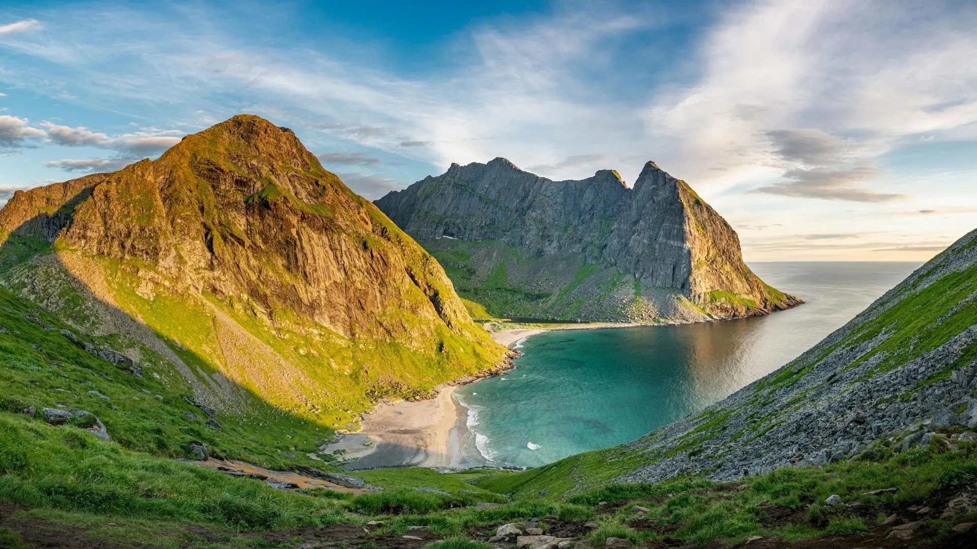 Kvalvika beach in Lofoten, Noorwegen