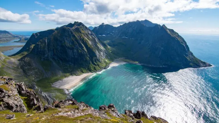 Kvalvika beach in Lofoten, Noorwegen