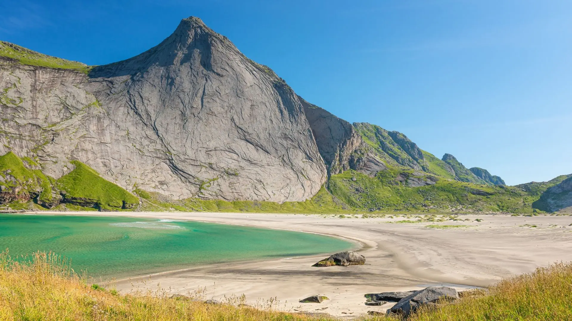 Bunes beach in Lofoten, Noorwegen
