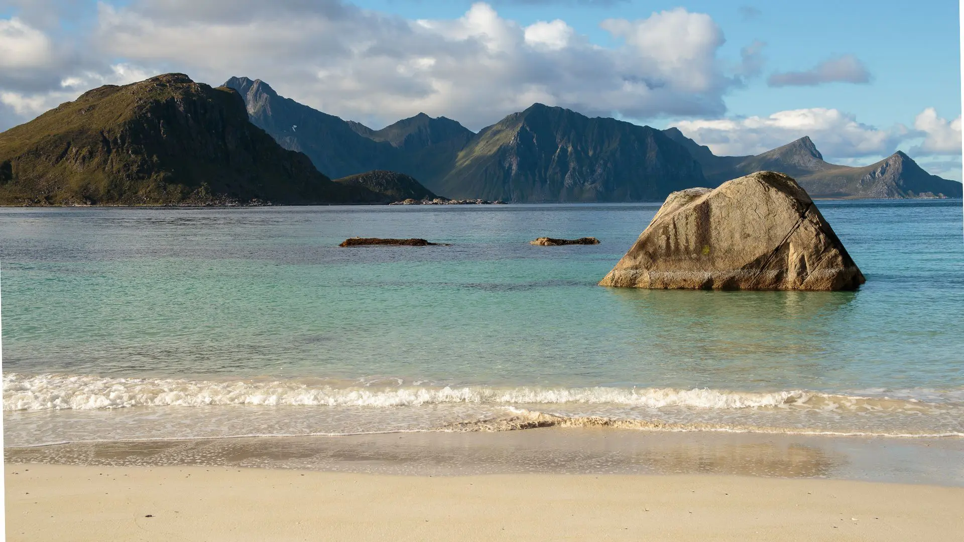 Haukland beach in Lofoten, Noorwegen